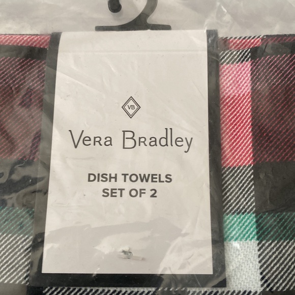 Vera Bradley set of 2 towels in ribbons plaid - Picture 2 of 3